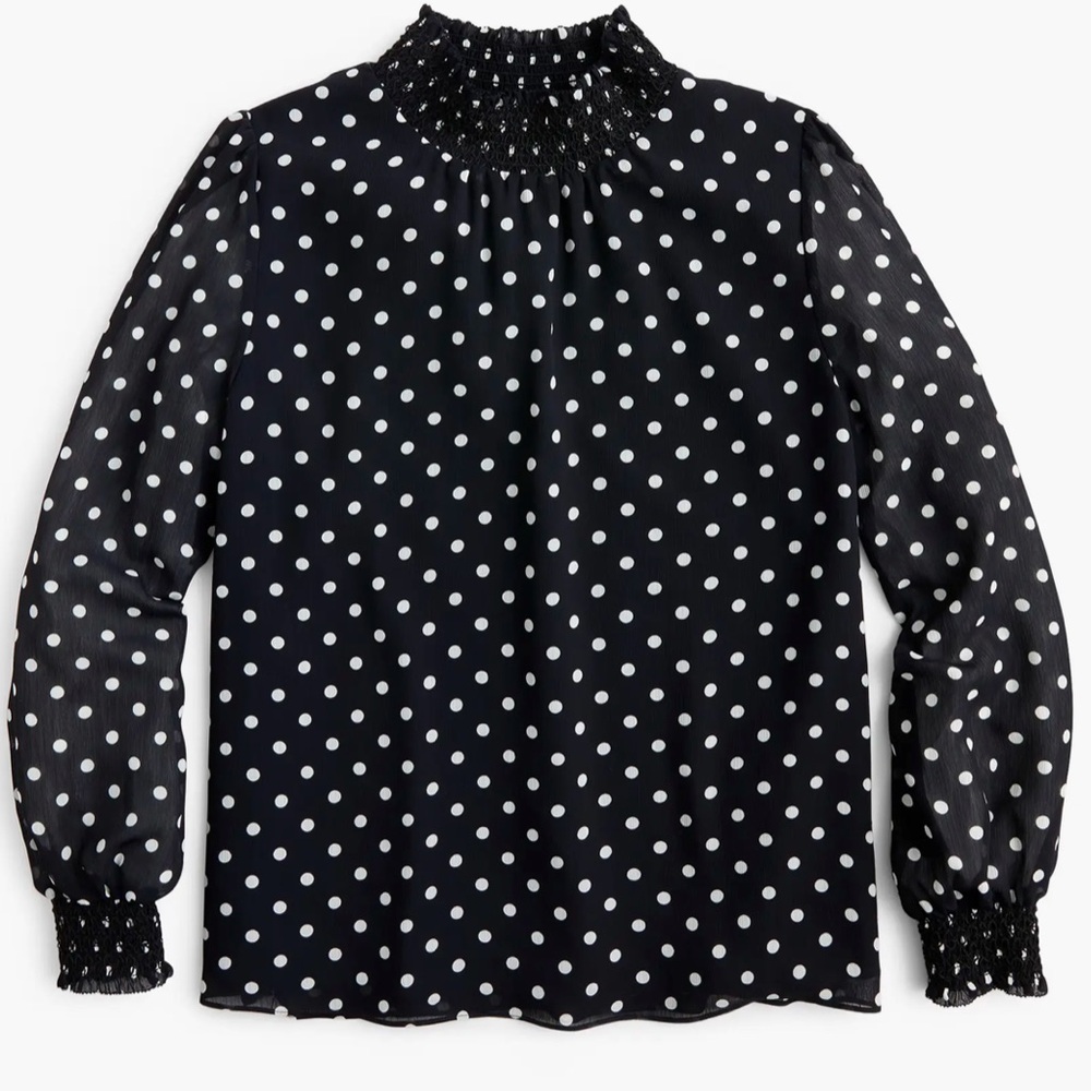JCrew Smocked Crinkle Chiffon Top | sz M